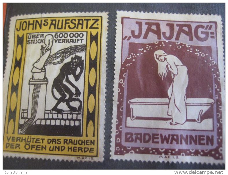 150 reklamemarken cinderellas aufkleber PUB advertising stamps posterstamps sluitzegels -  litho approx 1900 à 1914