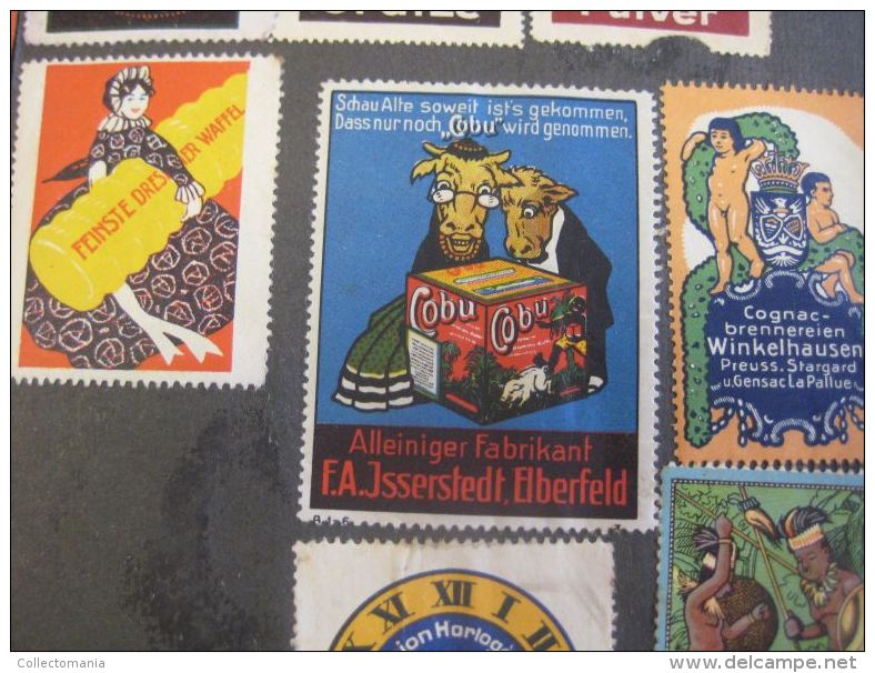 150 reklamemarken cinderellas aufkleber PUB advertising stamps posterstamps sluitzegels -  litho approx 1900 à 1914