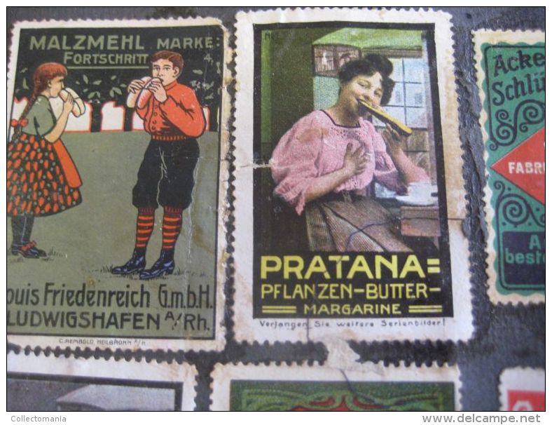 150 reklamemarken cinderellas aufkleber PUB advertising stamps posterstamps sluitzegels -  litho approx 1900 à 1914