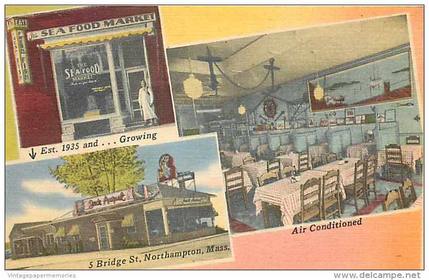 204087-Massachusetts, Northampton, Jack August´s Sea Foods, Ad-View Post Cards - Northampton