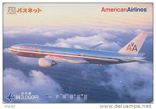 Carte Prépayée Japon - AVION - AMERICAN AIRLINES / USA - Airplane Airline Japan Prepaid Card Flugzeug Passnet Karte 517 - Avions