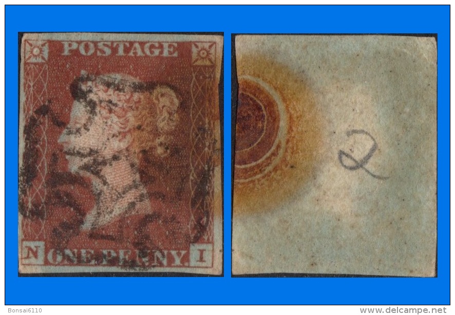 GB 1841-0033, QV 1d Red-Brown N-I Letters SG8 Plate 19 (Spec BS8), Good Used MC Cancel - Gebruikt