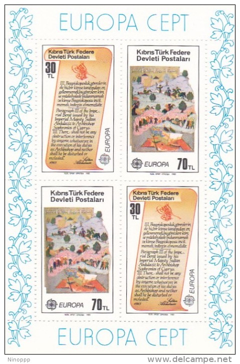 Turkish Republic Of Northern Cyprus 1982 Europa Miniature Sheet MNH - Covers & Documents