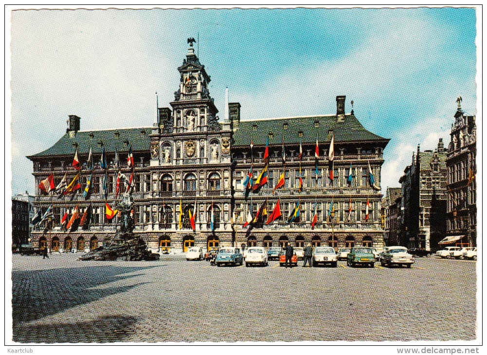 Antwerpen: FIAT 1100, GOGGOMOBIL, FORD TAUNUS P7, PEUGEOT 404, OPEL REKORD P1 & P2, VW 1200 - Grote Markt - Anvers - (B) - Turismo