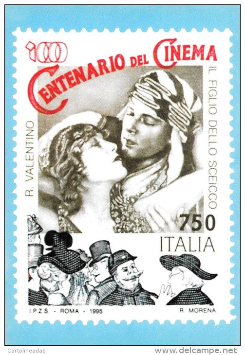 [DC0070] CARTOLINEA - MOLTO RARA - CENTENARIO DEL CINEMA - RIPRODUZIONE DEL FRANCOBOLLO - RODOLFO VALENTINO - Altri & Non Classificati