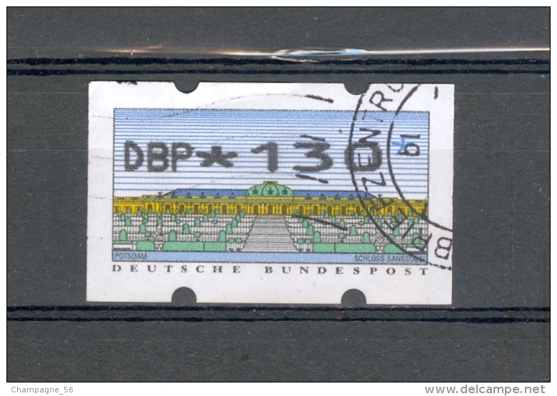 1996  N° 2   DISTRIBUTEUR DBP * 130 * FLUO  JAUNE  OBLITÉRÉ - Roulettes