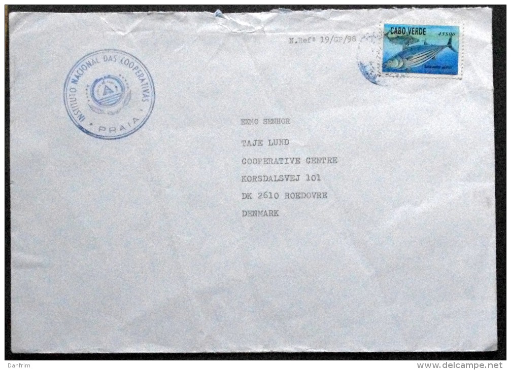 Cape Verde 1998 Letter To Denmark ( Lot 3727 ) - Cap Vert