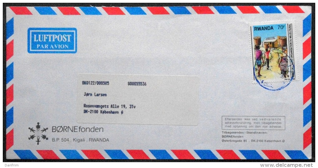 Rwanda Air Mail Cover Sent To Denmark  ( Lot 3673 ) - Sonstige & Ohne Zuordnung