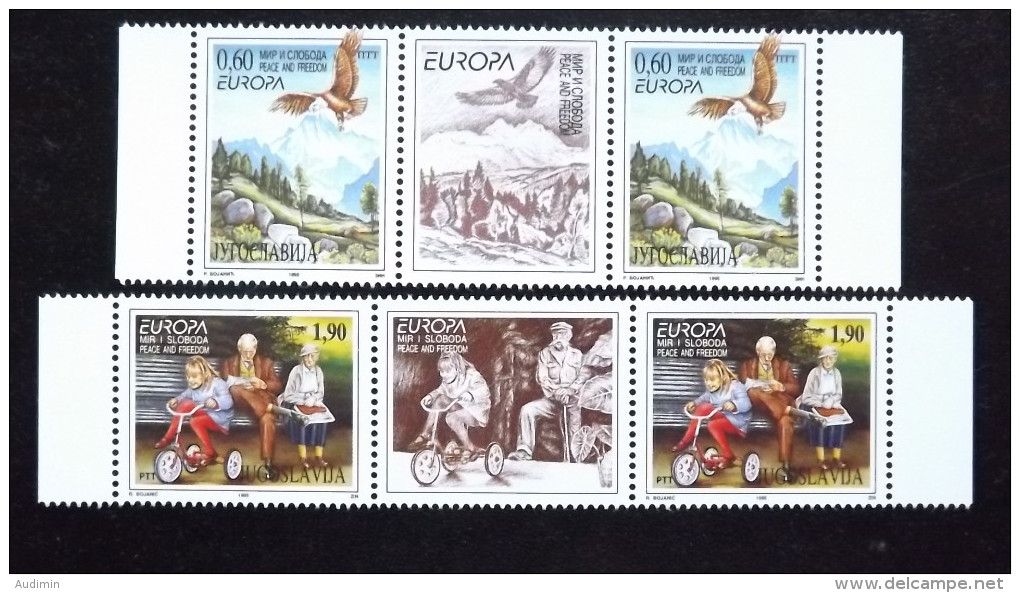 Jugoslawien 2712/3 Gutter-Pair, Zwischensteg ++/mnh, EUROPA/CEPT 1995, Frieden Und Freiheit - Sonstige & Ohne Zuordnung