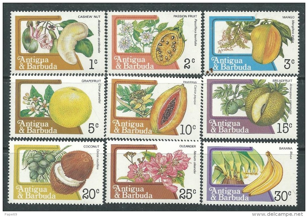 Antigua N° 701 / 17  XX Série Courante : Fleurs Et Fruits, Série Incomplète Des 17 Valeurs  Sans Charnière, TB - 1960-1981 Autonomie Interne