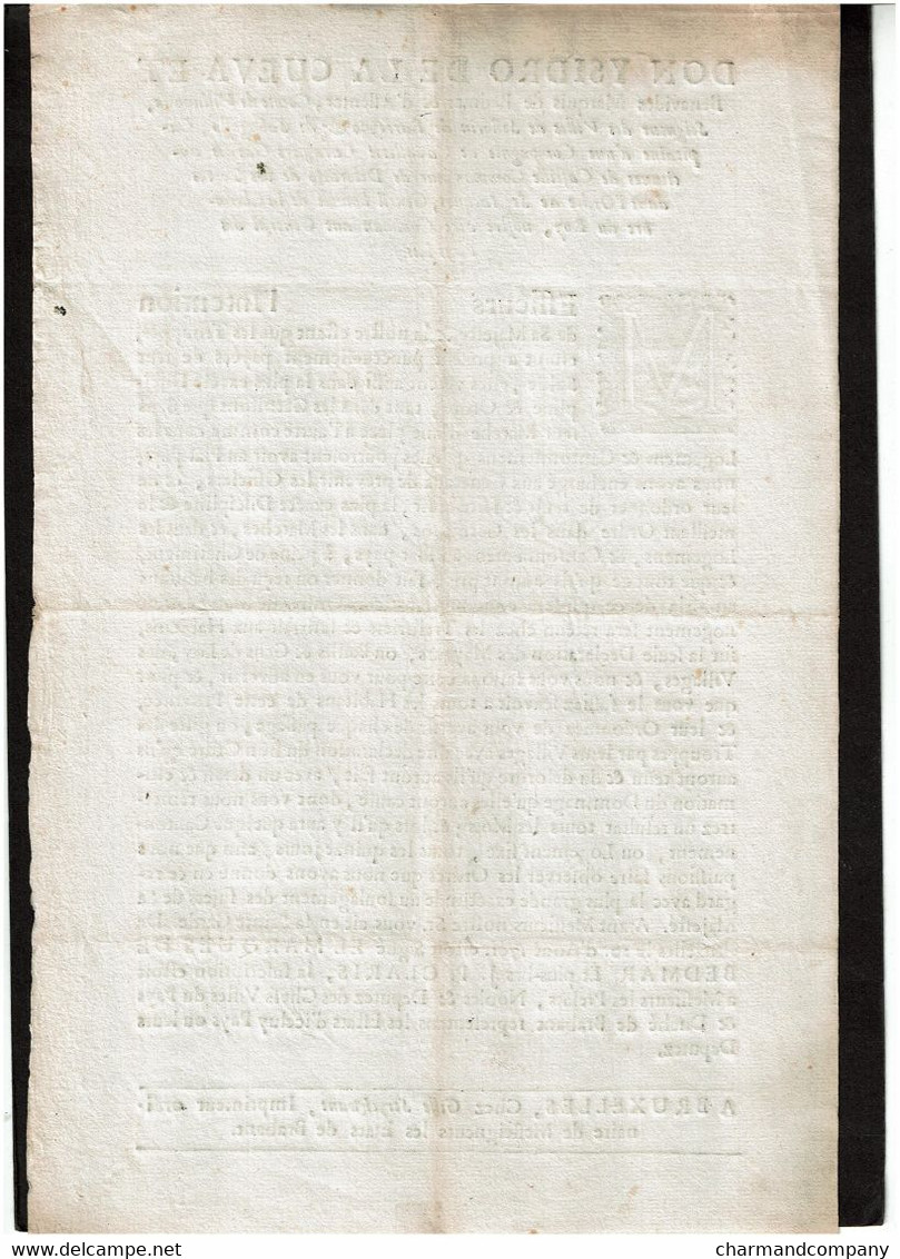 Don Ysidro De La Cueva Y Benavides, Marquis De Bedmar, 20 Août 1701 - Pays-Bas, Bon Ordre Des Troupes - Historische Dokumente