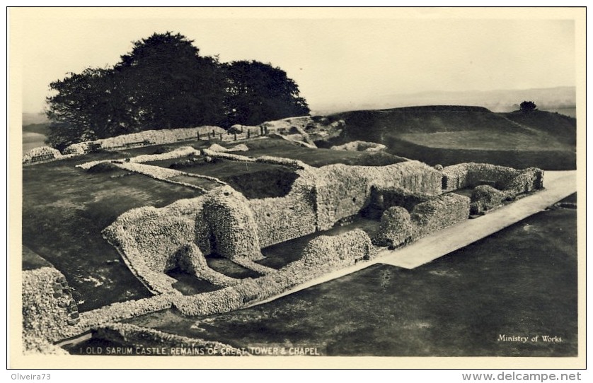 Old Sarum Castle Remains  2 Scans - Salisbury