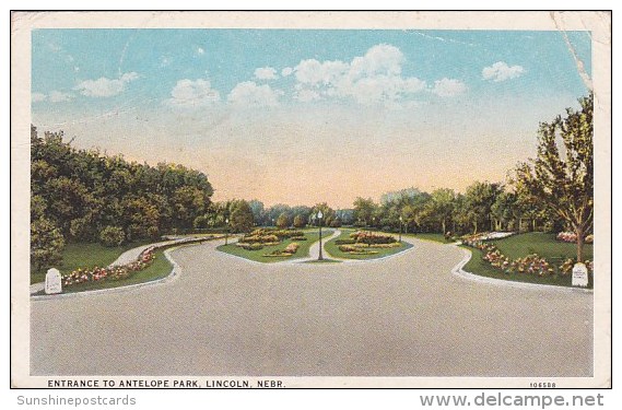 Entrance To Antelope Park Lincoln Nebraska 1926 - Lincoln