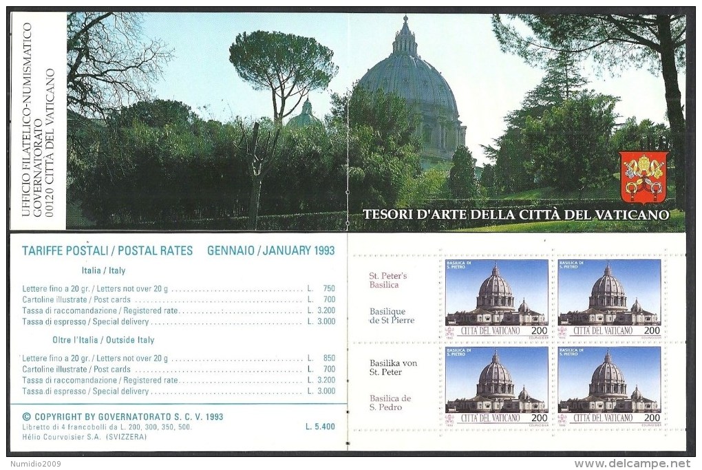 1993 VATICANO LIBRETTO TESORI D´ARTE  MNH ** - ED - Carnets