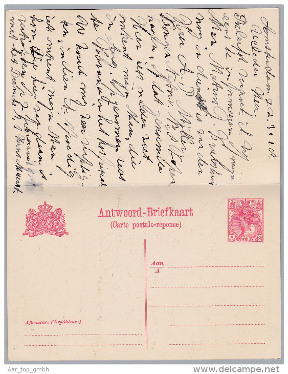 Niederlande 1918-III-22 Amsterdam Auf Doppelkarte Nach Kopenhagen - Postal Stationery