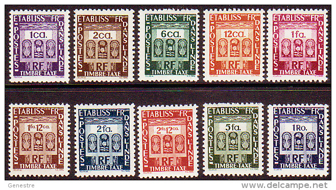 Etablissements Français Dans L'Inde - Timbres-taxe De 1948 - Y&T 19 à 28 ** (MNH) - Unused Stamps