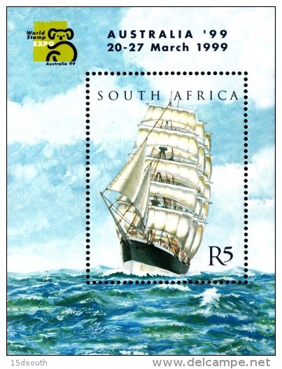 South Africa - 1999 Australia World Stamp Exhibition Ship MS (**) # SG 1116 , Mi Block 74 - Ongebruikt