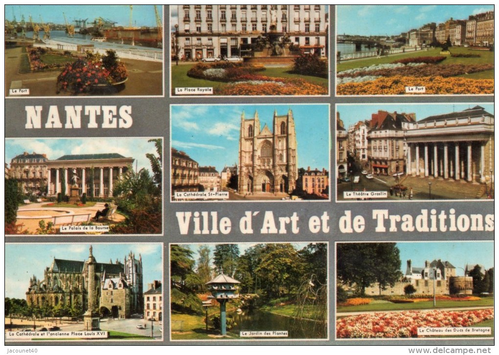 Nantes 44 Ville D''Art Et De Traditions Carte Multi Vue  Ecrite - Nantes