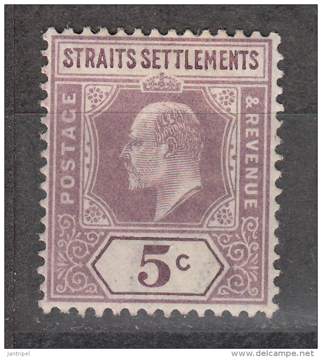 STRAITS SETTLEMENTS 1902 KEVII  5 C   MH - Straits Settlements