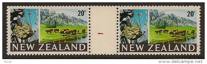 NZ 1968 20c Counter Coil CP ODC24 UNHM WQ121 - Variétés Et Curiosités