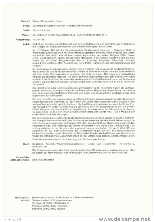 BRD / First Day Sheet (1981/14) 5300 Bonn 1: Polar Research - Forschungsprogramme