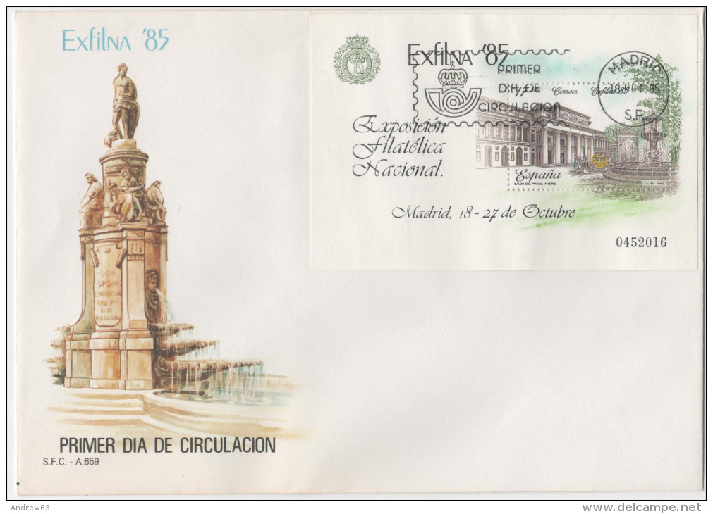 SPAGNA - ESPAÑA - Spain - Espagne - 1985 - EXFILNA 85 - FDC - FDC