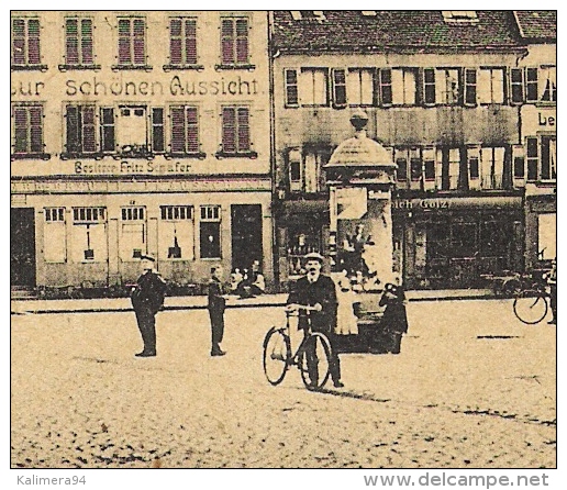 ALLEMAGNE  /  ZWEIBRÜCKEN  /  HALLPLATZ  MIT  HAUPTSTRASSE  ( Colonne MORRIS ) /  Cachet  "Trésor Et Postes", En 1918 - Zweibruecken