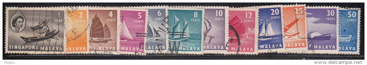 12v Singapore Used 1955, Ship, Transport, Boat, (sample Image) - Singapore (...-1959)