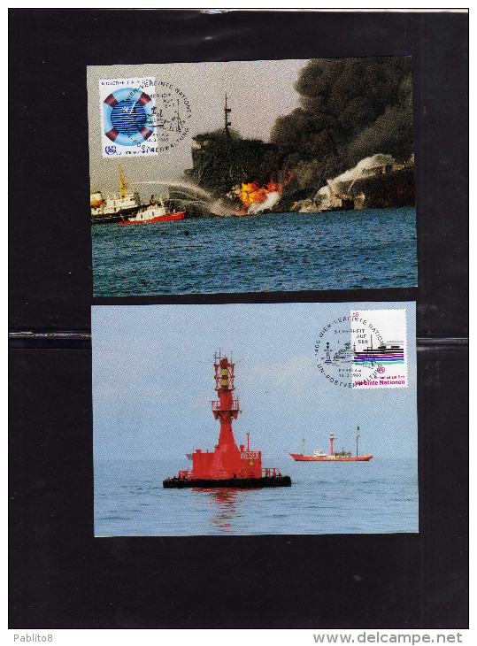 UNITED NATIONS AUSTRIA VIENNA WIEN - ONU - UN - UNO 1983 Safety At Sea SLVATAGGIO MARITTIMO FDC MAXI CARD MAXIMUM - Cartes-maximum