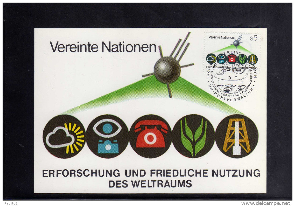 UNITED NATIONS AUSTRIA VIENNA WIEN - ONU - UN - UNO 1982 OUTER SPACE SPAZIO FDC MAXI CARD MAXIMUM - Cartes-maximum