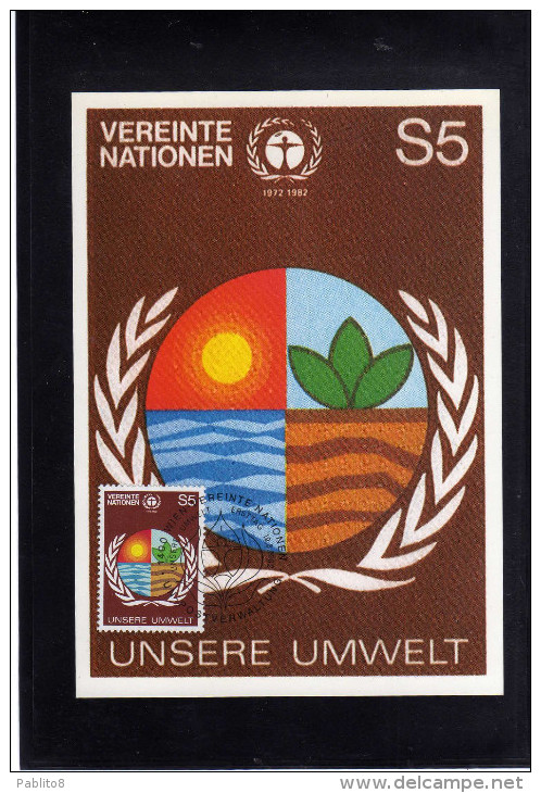 UNITED NATIONS AUSTRIA VIENNA WIEN - ONU - UN UNO 1982 HUMAN ENVIRONMENT SVILUPPI UMANI FDC MAXI CARD MAXIMUM - Maximumkarten