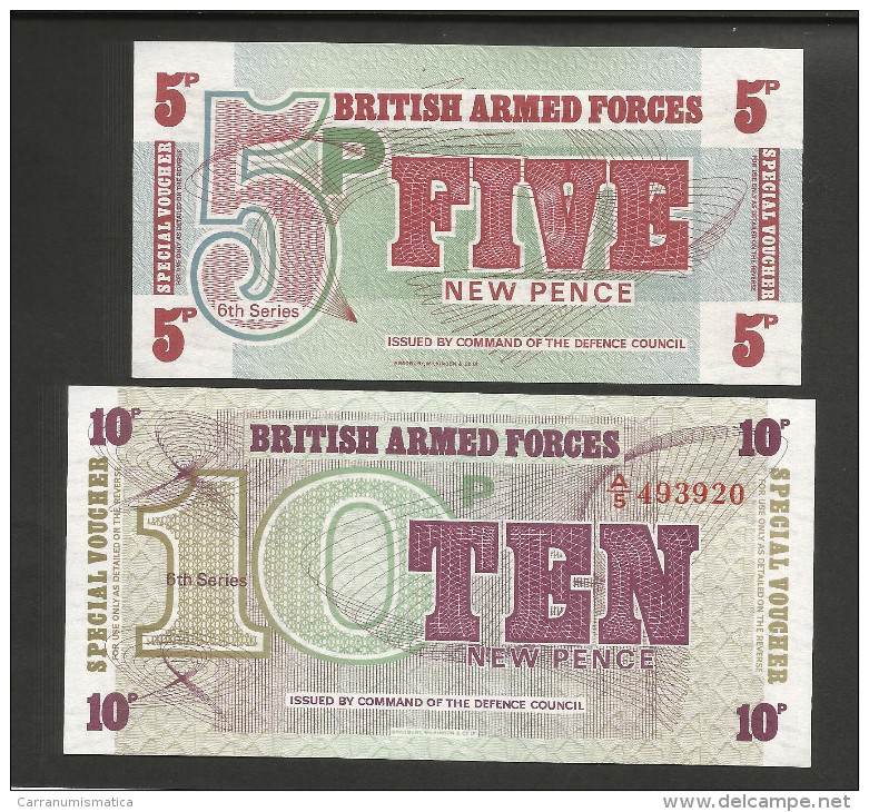 BRITISH ARMED FORCES - SPECIAL VOUCHER - 5 & 10 PENCE - 6th SERIES - British Armed Forces & Special Vouchers