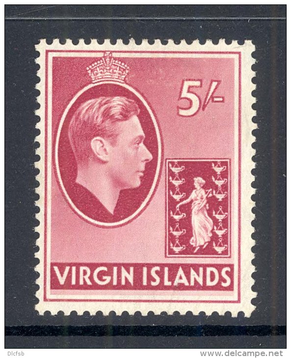 VIRGIN ISLANDS, 1938 5 Shilling On Chalky Paper Very Fine Light MM, Cat £70 - Britse Maagdeneilanden