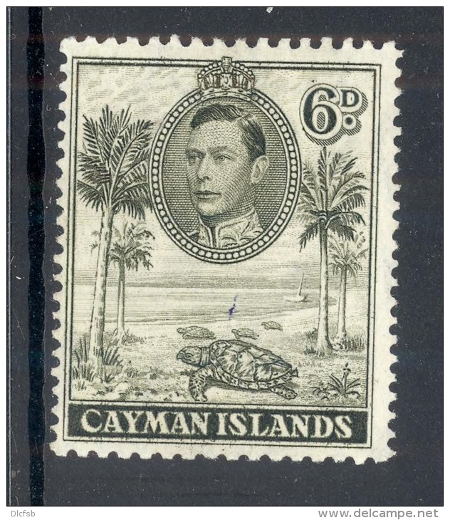 CAYMAN ISLANDS, 1938 6d Brownish Olive (P11&frac12;x13) Very Fine MM, SG122b - Kaaiman Eilanden