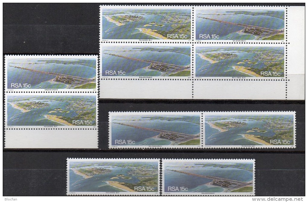 Häfen Am Kap 1979 Südafrika 540/1,ZD+4Block ** 9€ Eisen Stahl Cu-Hafen Bloque Hoja M/s Oil Se-tenant Bf South Africa RSA - Ongebruikt