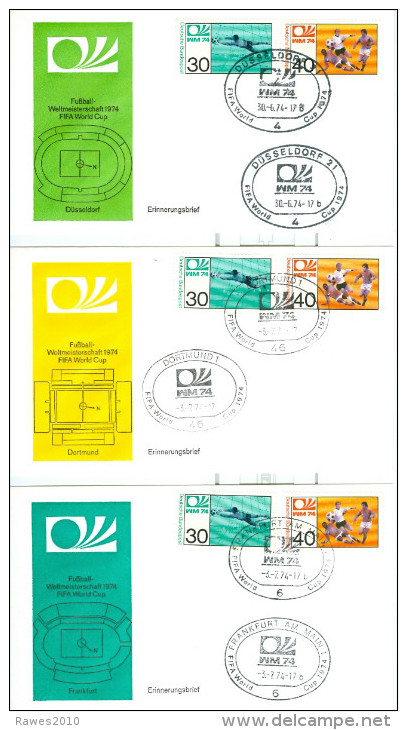 BRD Fussball-Weltmeisterschaft 1974 12 Briefe Mit SST - 1974 – Alemania Occidental