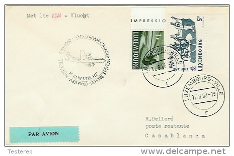 1 Ste KLM Vlucht  AMSTERDAM-CASABLANCA   5.XI.1960 - Covers & Documents