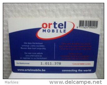 Customercard Ortel Mobile Belgium 2 Photo's  Used  Rare - Cartes GSM, Recharges & Prépayées