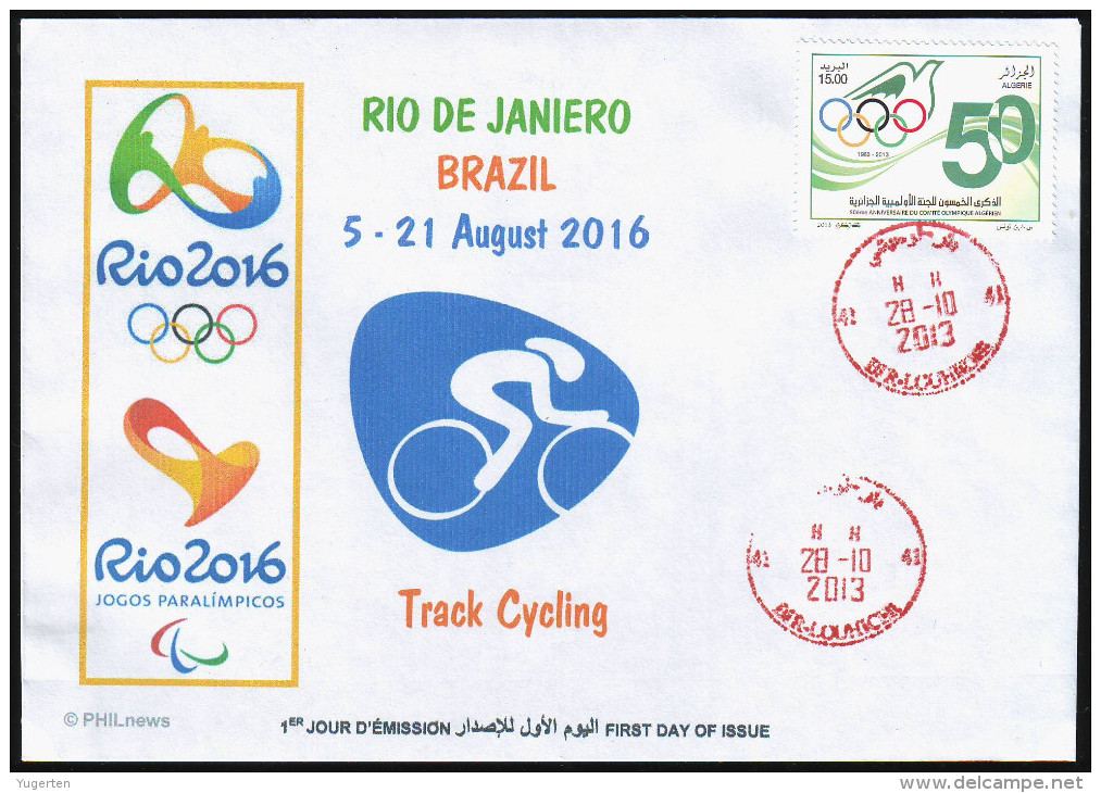 ARGHELIA FDC JO Rio 2016 N° 36/41 Olympic Olympics Track Cycling Cyclisme Sur Piste - Zomer 2016: Rio De Janeiro