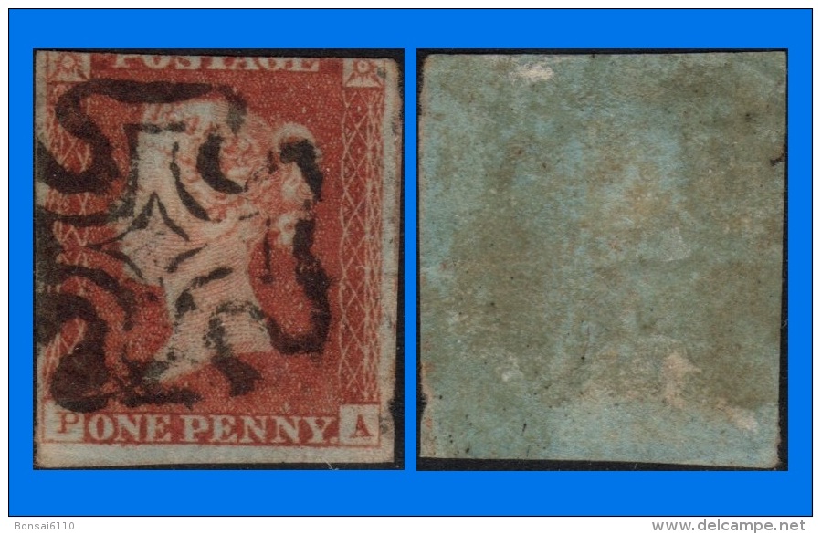 GB 1841-0048, QV 1d Red-Brown P-A Letters SG8, MC Cancel - Used Stamps
