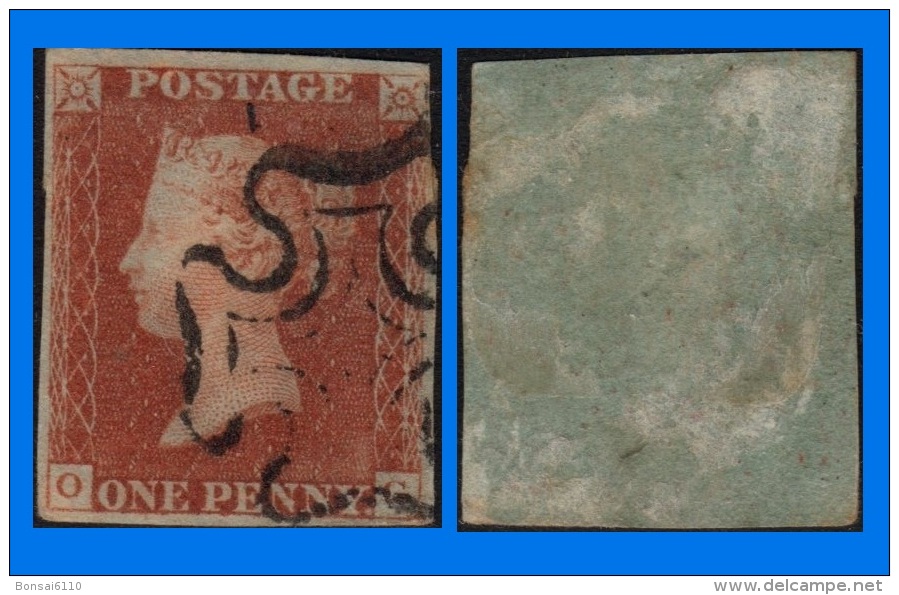 GB 1841-0054, QV 1d Red-Brown O-C Letters SG9, MC Cancel - Gebruikt