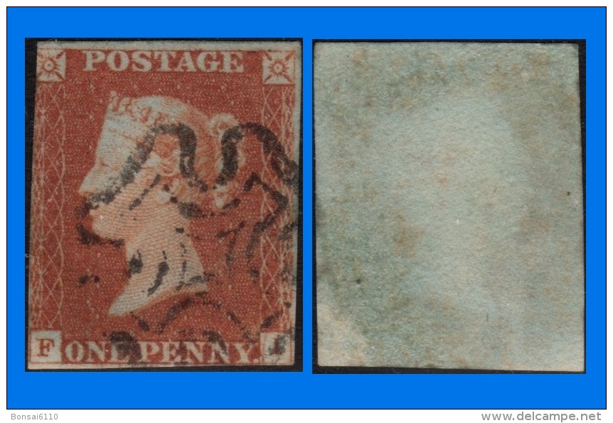 GB 1841-0055, QV 1d Red-Brown F-I Letters SG8 Plate 22 (Spec BS11c), MC Cancel - Used Stamps