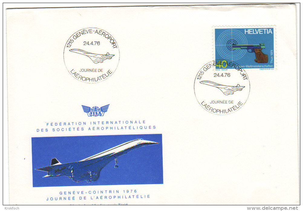 Genève 1976 - Tag Der Aerophilatelie - Flugzeug  Avion Airplane - FISA - Concorde - Premiers Vols