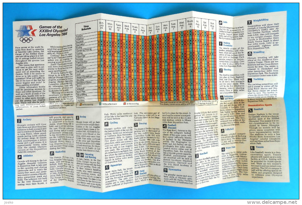 SUMMER OLYMPIC GAMES LOS ANGELES 1984. ( Usa ) - Official Programme & Guide Publication * Jeux Olympiques Olympia - Habillement, Souvenirs & Autres