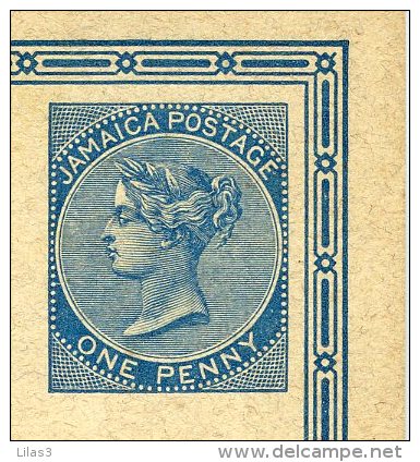 Entier Postal One Penny Bleu Superbe Victoria - Jamaica (...-1961)