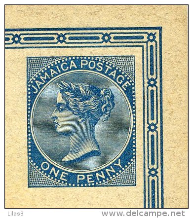 Entier Postal  One Penny Bleu Victoria Beau - Jamaïque (...-1961)