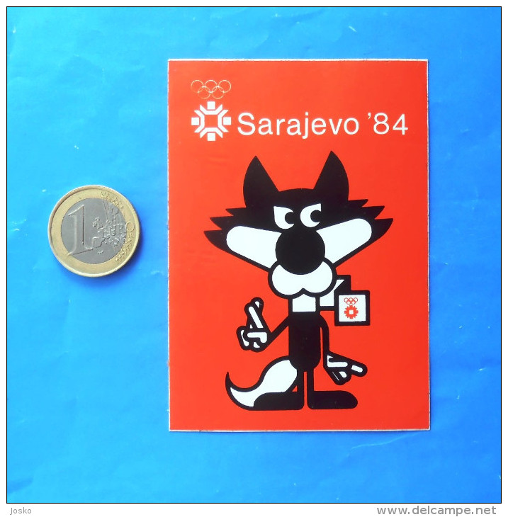 WINTER OLYMPIC GAMES SARAJEVO 1984 Mascot Vučko - Bosnia Ex Yugoslavia Vintage Sticker * Jeux Olympiques Autocollant - Apparel, Souvenirs & Other