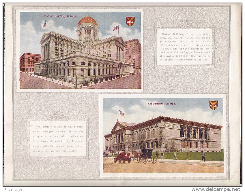 CHICAGO Of The Day - 44 Colored Views Of Chicago - Secession, Art Nouveau - North America