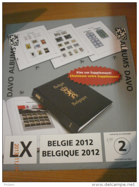 SUPPLEMENT DAVO BELGIQUE 2012 LX 2. - Fogli Prestampati