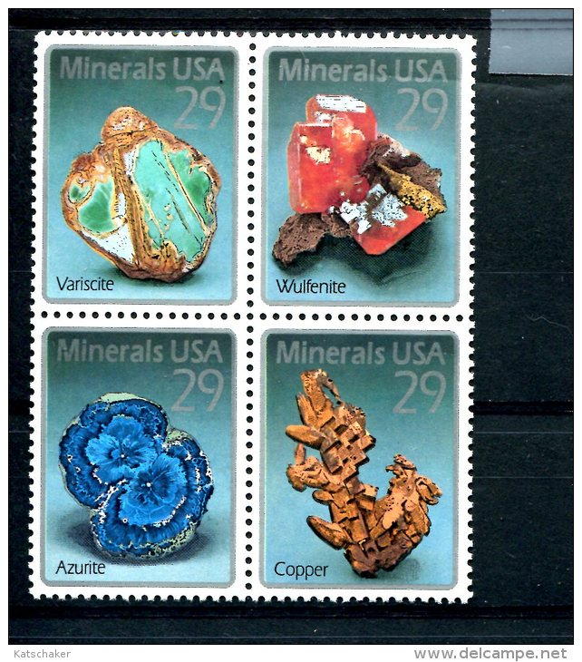 223004671 USA 1992 ** MNH SCOTT 2703a ( 2700 2701 2702 2703 ) Minerals - Unused Stamps